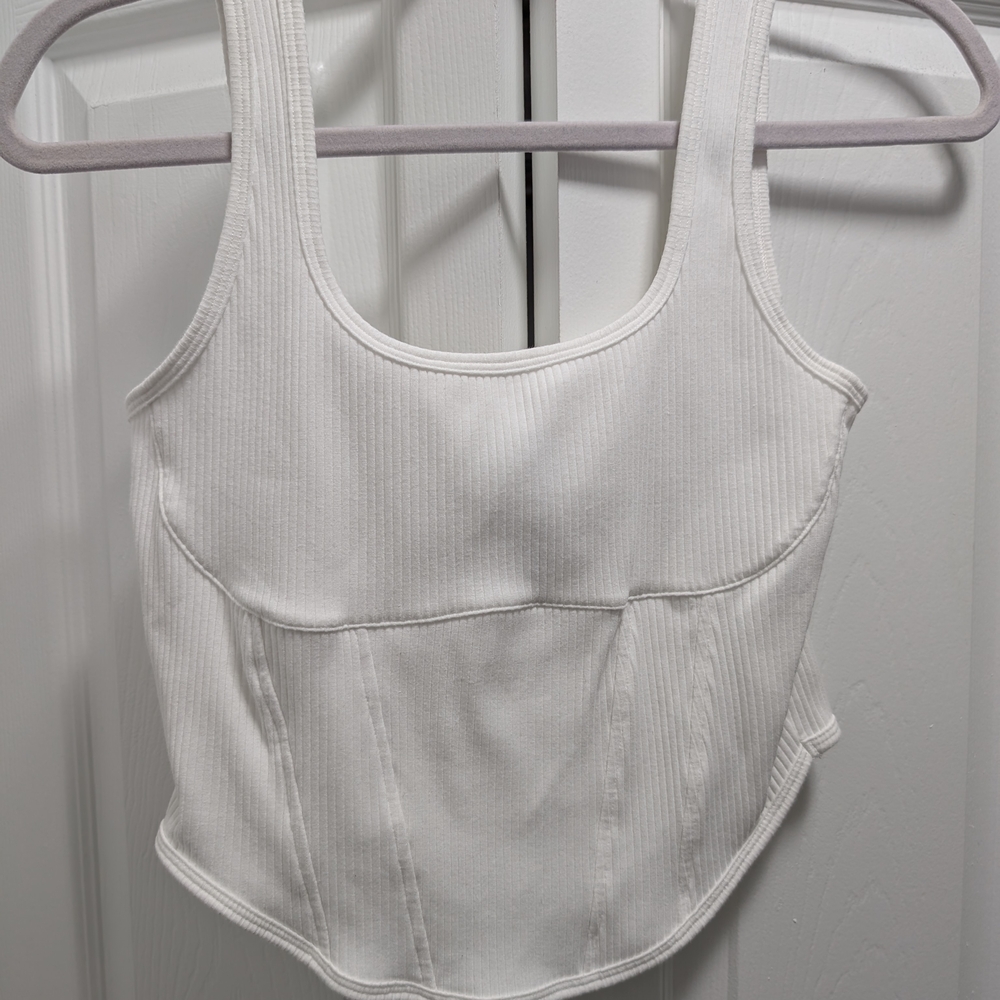 VS Pink Ribbed Crop Top